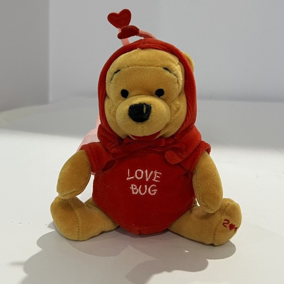 Disney Other - Winnie The Pooh "Firefly Pooh" Love Bug Beanie Plush 8" Disney Store